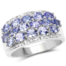 Load image into Gallery viewer, 2.76 Carat Genuine Tanzanite and White Topaz .925 Sterling Silver Ring