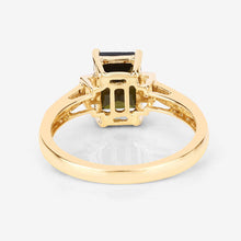Load image into Gallery viewer, 1.73 Carat Genuine Green Tourmaline and White Diamond 14K Yellow Gold Ring