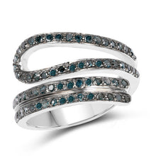 Load image into Gallery viewer, 0.83 Carat Genuine Blue Diamond .925 Sterling Silver Ring