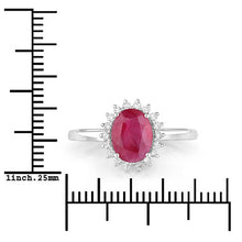 Load image into Gallery viewer, 1.58 Carat Genuine Ruby and White Diamond 10K White Gold Ring