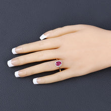 Load image into Gallery viewer, 1.58 Carat Genuine Ruby and White Diamond 10K Yellow Gold Ring