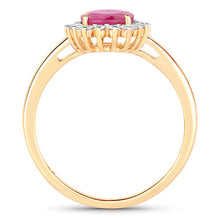 Load image into Gallery viewer, 1.58 Carat Genuine Ruby and White Diamond 10K Yellow Gold Ring