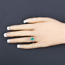 将图片加载到图库查看器,1.34 Carat Genuine Zambian Emerald and White Diamond 10K White Gold Ring