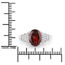 Load image into Gallery viewer, 2.87 Carat Genuine Rhodolite and White Diamond 14K White Gold Ring