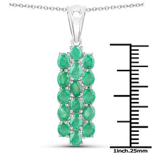 Load image into Gallery viewer, 7.80 Carat Genuine Zambian Emerald .925 Sterling Silver 3 Piece Jewelry Set (Ring, Earrings, and Pendant w/ Chain)