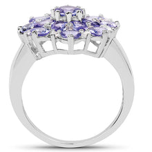 Load image into Gallery viewer, 3.37 Carat Genuine Tanzanite and White Topaz .925 Sterling Silver Ring