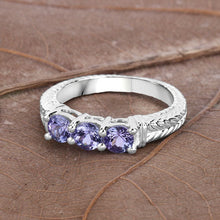 Load image into Gallery viewer, 1.11 Carat Genuine Tanzanite .925 Sterling Silver Ring