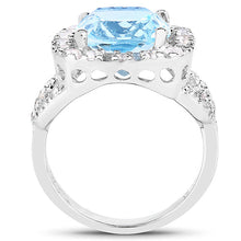 Load image into Gallery viewer, 5.17 Carat Genuine Blue Topaz and White Topaz .925 Sterling Silver Ring