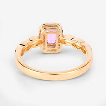 将图片加载到图库查看器,0.80 Carat Genuine Pink Sapphire and White Diamond 14K Yellow Gold Ring