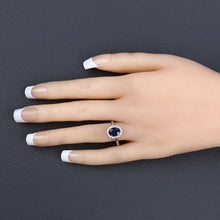 Load image into Gallery viewer, 1.73 Carat Genuine Blue Sapphire and White Diamond 14K White Gold Ring