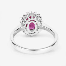 Load image into Gallery viewer, 1.64 Carat Genuine Ruby and White Diamond 14K White Gold Ring