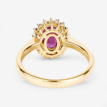 Load image into Gallery viewer, 1.64 Carat Genuine Ruby and White Diamond 14K Yellow Gold Ring