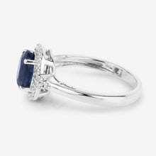 Load image into Gallery viewer, 1.70 Carat Genuine Blue Sapphire and White Diamond 14K White Gold Ring