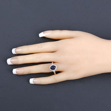 Load image into Gallery viewer, 1.70 Carat Genuine Blue Sapphire and White Diamond 14K Yellow Gold Ring