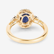 Load image into Gallery viewer, 1.70 Carat Genuine Blue Sapphire and White Diamond 14K Yellow Gold Ring