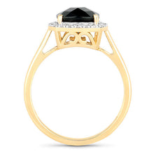 Load image into Gallery viewer, 2.64 Carat Genuine Green Tourmaline and White Diamond 14K Yellow Gold Ring