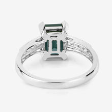 Load image into Gallery viewer, 1.91 Carat Genuine Green Tourmaline and White Diamond 14K White Gold Ring