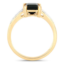 Load image into Gallery viewer, 1.91 Carat Genuine Green Tourmaline and White Diamond 14K Yellow Gold Ring