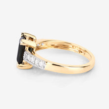 Load image into Gallery viewer, 1.91 Carat Genuine Green Tourmaline and White Diamond 14K Yellow Gold Ring