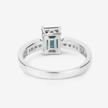 Load image into Gallery viewer, 1.19 Carat Genuine Green Tourmaline and White Diamond 14K White Gold Ring