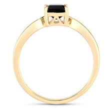 Load image into Gallery viewer, 1.19 Carat Genuine Green Tourmaline and White Diamond 14K Yellow Gold Ring