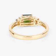 Load image into Gallery viewer, 0.72 Carat Genuine Green Tourmaline and White Diamond 14K Yellow Gold Ring
