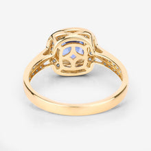 Load image into Gallery viewer, 1.31 Carat Genuine Blue Sapphire and White Diamond 18K Yellow Gold Ring