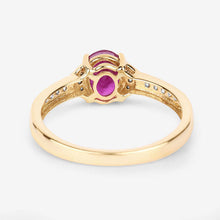 Load image into Gallery viewer, 0.95 Carat Genuine Ruby and White Diamond 10K Yellow Gold Ring