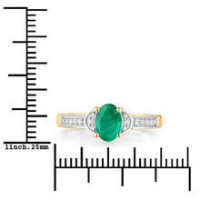 Load image into Gallery viewer, 0.82 Carat Genuine Zambian Emerald and White Diamond 14K Yellow Gold Ring