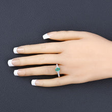 Load image into Gallery viewer, 0.82 Carat Genuine Zambian Emerald and White Diamond 14K Yellow Gold Ring
