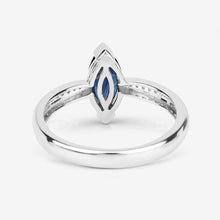 将图片加载到图库查看器,1.44 Carat Genuine Blue Sapphire and White Diamond 14K White Gold Ring