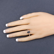 将图片加载到图库查看器,1.44 Carat Genuine Blue Sapphire and White Diamond 14K White Gold Ring