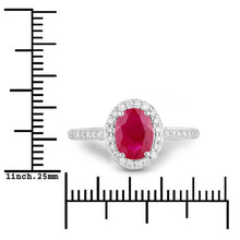 将图片加载到图库查看器,1.73 Carat Genuine Ruby and White Diamond 14K White Gold Ring