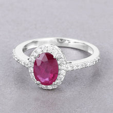 将图片加载到图库查看器,1.73 Carat Genuine Ruby and White Diamond 14K White Gold Ring