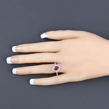 将图片加载到图库查看器,1.73 Carat Genuine Ruby and White Diamond 14K White Gold Ring