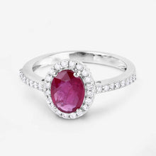 将图片加载到图库查看器,1.73 Carat Genuine Ruby and White Diamond 14K White Gold Ring
