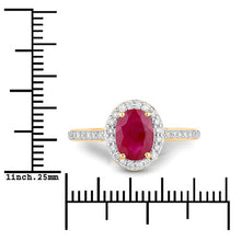 Load image into Gallery viewer, 1.73 Carat Genuine Ruby and White Diamond 14K Yellow Gold Ring