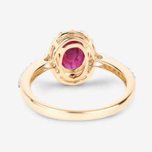 Load image into Gallery viewer, 1.73 Carat Genuine Ruby and White Diamond 14K Yellow Gold Ring