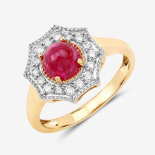 Load image into Gallery viewer, 2.01 Carat Genuine Ruby and White Diamond 14K Yellow Gold Ring