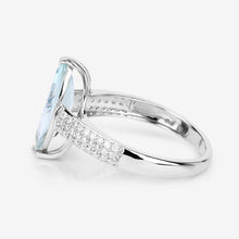 Load image into Gallery viewer, 2.09 Carat Genuine Aquamarine and White Diamond 14K White Gold Ring