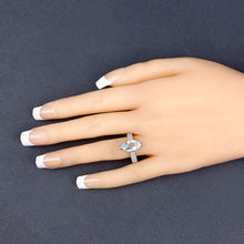 Load image into Gallery viewer, 2.09 Carat Genuine Aquamarine and White Diamond 14K White Gold Ring