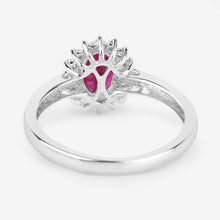 Load image into Gallery viewer, 1.01 Carat Genuine Ruby and White Diamond 10K White Gold Ring