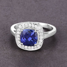 Load image into Gallery viewer, 2.26 Carat Genuine Tanzanite and White Diamond 14K White Gold Ring