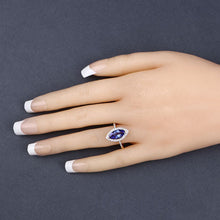 Load image into Gallery viewer, 2.33 Carat Genuine Tanzanite and White Diamond 14K Yellow Gold Ring
