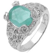 Load image into Gallery viewer, 2.52 Carat Genuine Emerald & White Topaz .925 Sterling Silver Ring