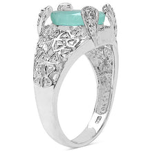 Load image into Gallery viewer, 2.52 Carat Genuine Emerald & White Topaz .925 Sterling Silver Ring