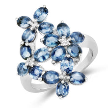 Load image into Gallery viewer, 3.40 Carat Genuine Blue Sapphire .925 Sterling Silver Ring