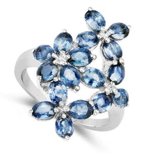 Load image into Gallery viewer, 3.40 Carat Genuine Blue Sapphire .925 Sterling Silver Ring