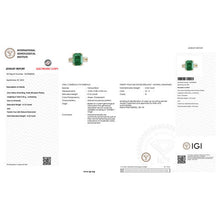 将图片加载到图库查看器,IGI Certified 8.49 Carat Genuine Zambian Emerald and White Diamond 14K Yellow Gold Ring