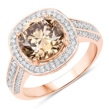 Load image into Gallery viewer, IGI Certified 3.01 Carat Genuine Brown Diamond Center and 0.52cttw White Diamond 18K Rose Gold Ring (3.53cttw)